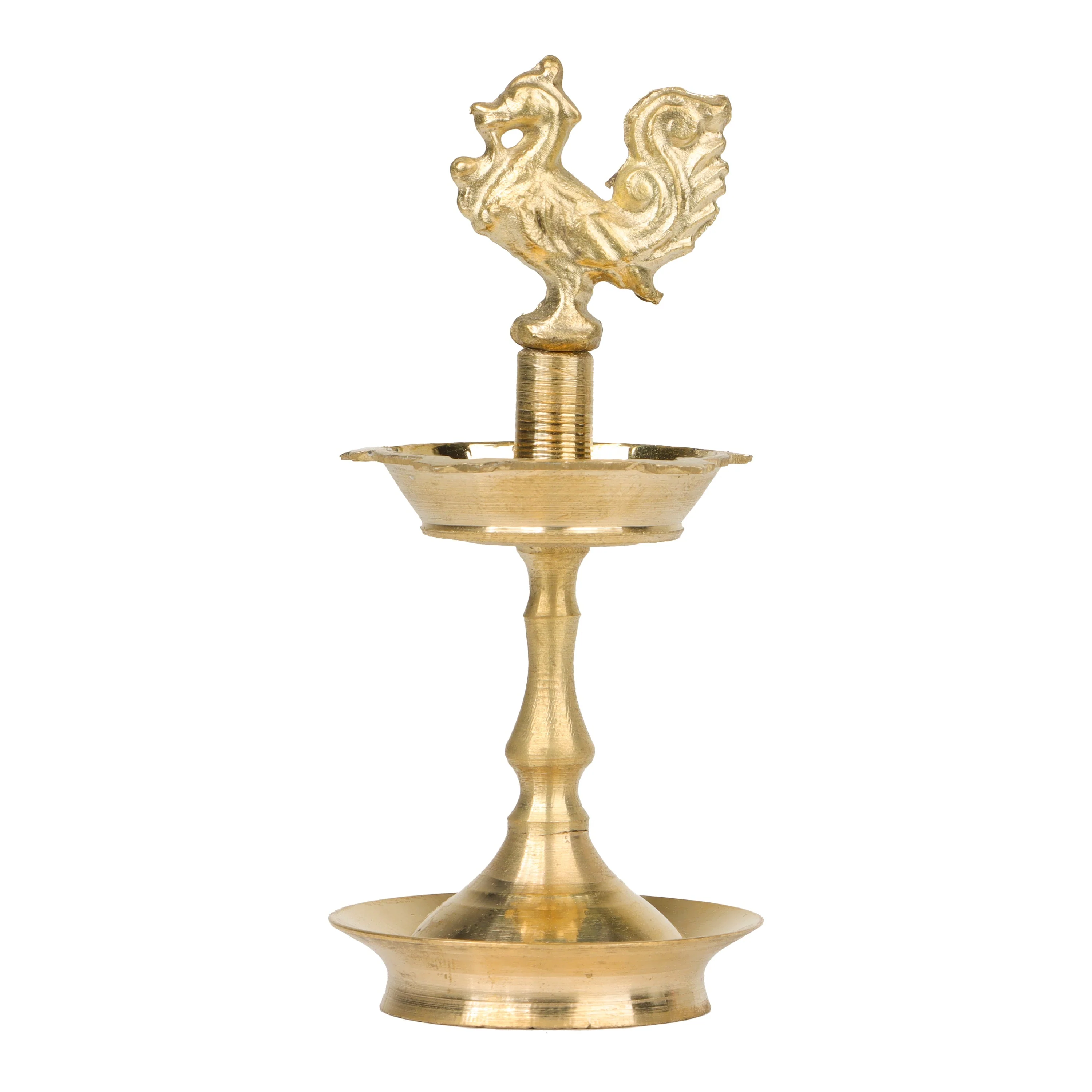 Brass Kuthu Vilakku - 5 Inches | Annam Design Deepam/ Brass Lamp/ Traditional Diya For Pooja - Image 3
