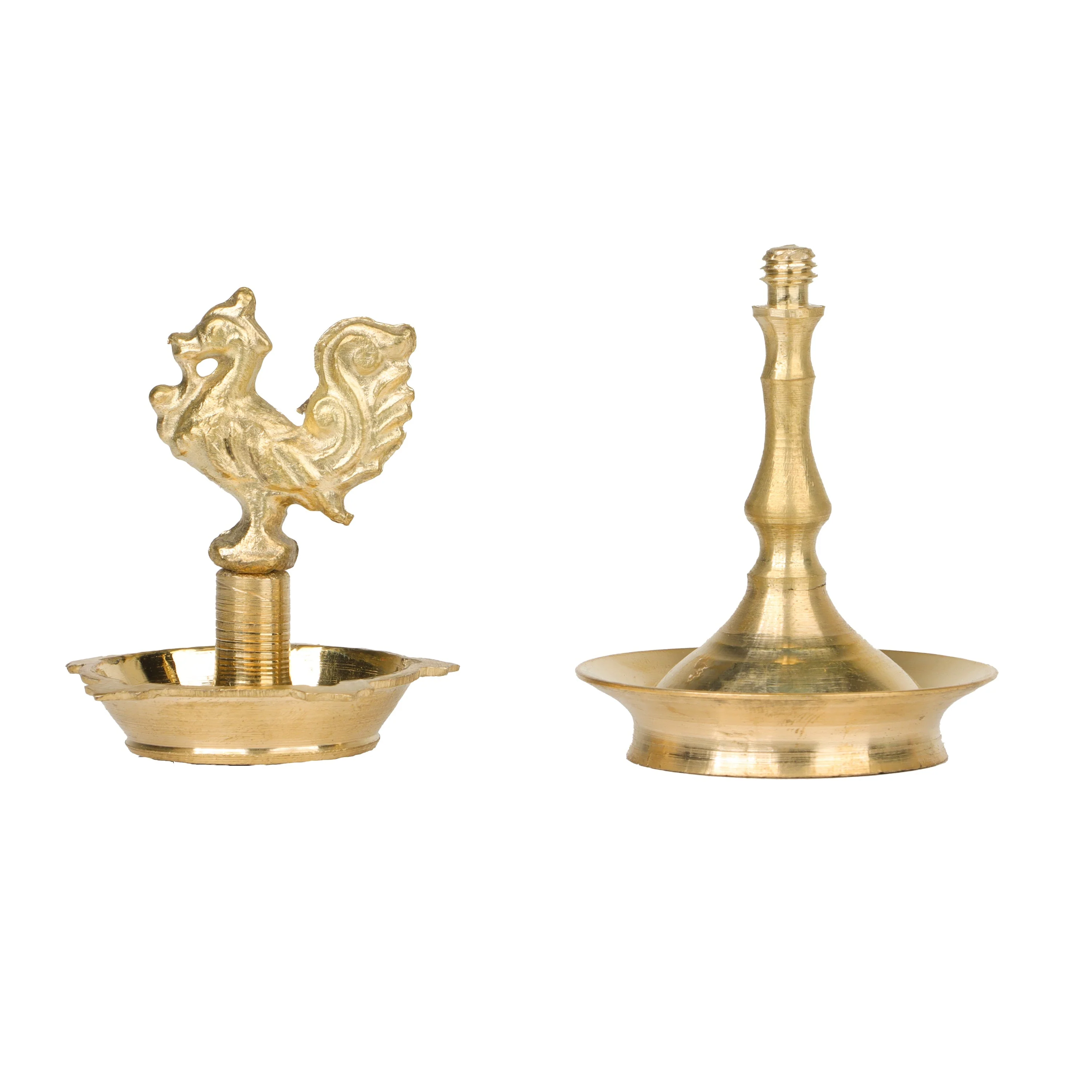Brass Kuthu Vilakku - 5 Inches | Annam Design Deepam/ Brass Lamp/ Traditional Diya For Pooja - Image 4