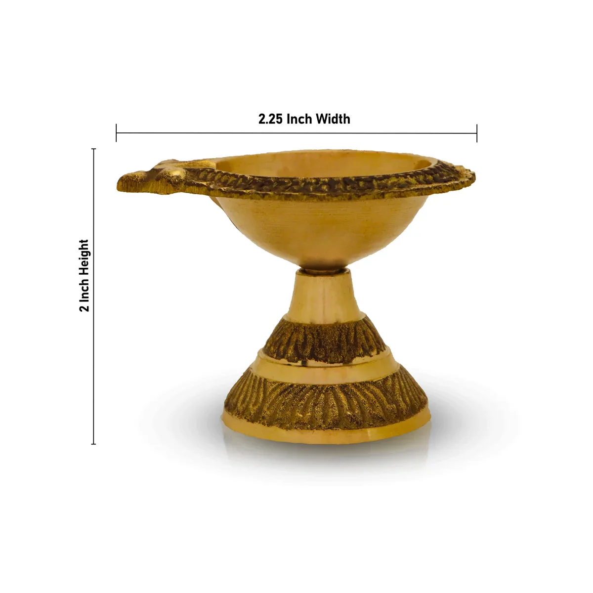 Brass Lakshmi Kuber Deep - 2 x 2.25 Inches | Brass Lamp/ Laxmi Kubera Vilakku for Home/ 80 Gms Approx - Image 3