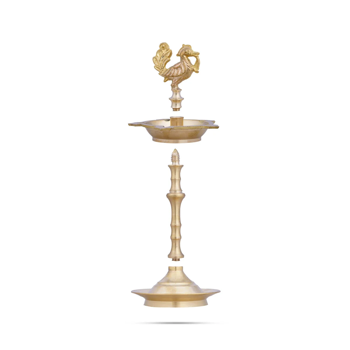 Brass Lamp - 8 X 3.5 Inches | Annam Design Kuthu Vilakku/ Brass Deepam/ Pooja Diya For Temple & Home - Image 4