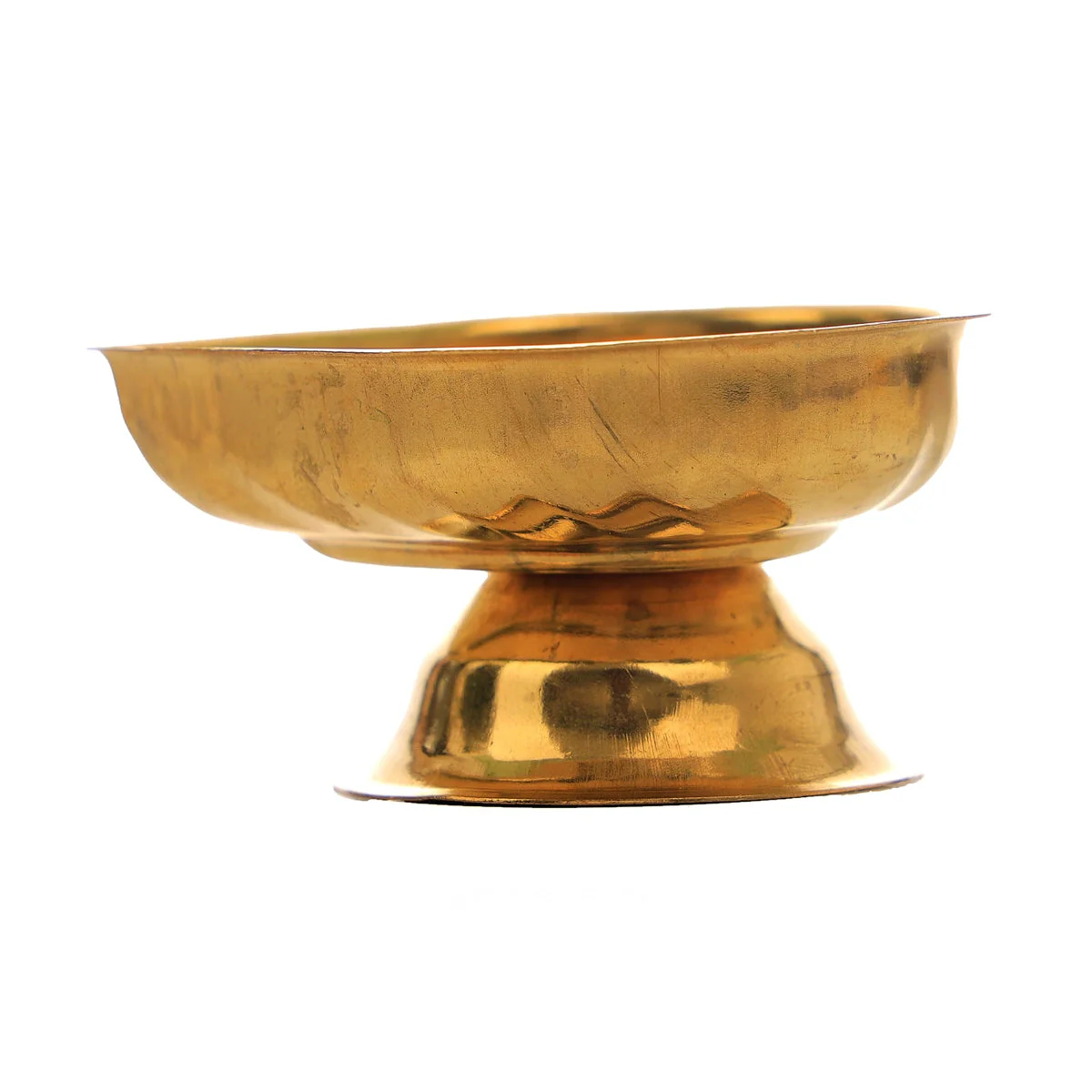 Brass Lamp With Base - 1.5 x 2.5 Inches | One Mukh Brass Pooja Diya/ Brass Deepam for Home - Image 2