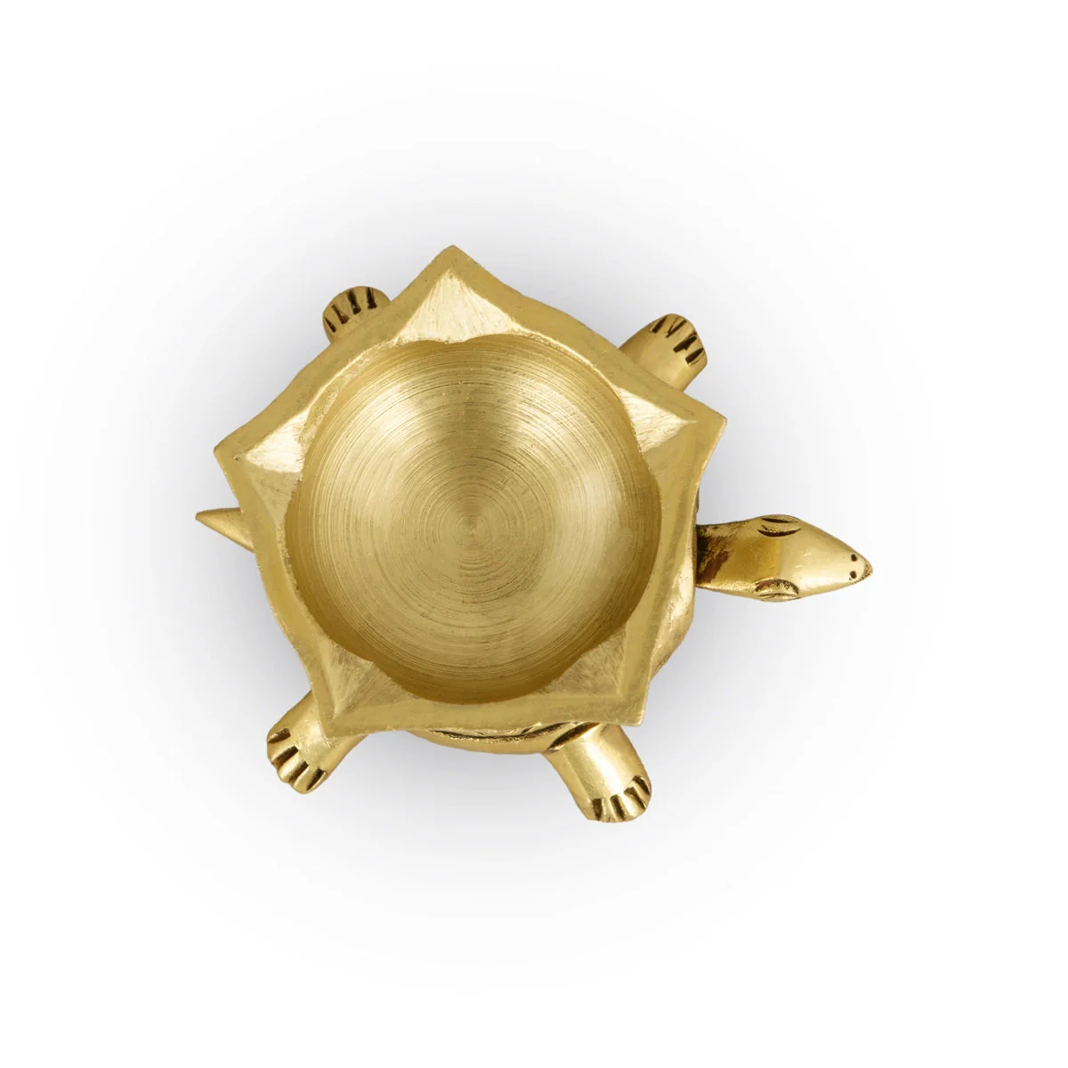 Brass Lamp With Tortoise Design Base - 1.5 x 2.75 Inches | Antique Polish Vilakku/ Brass Pooja Diya for Home - Image 4
