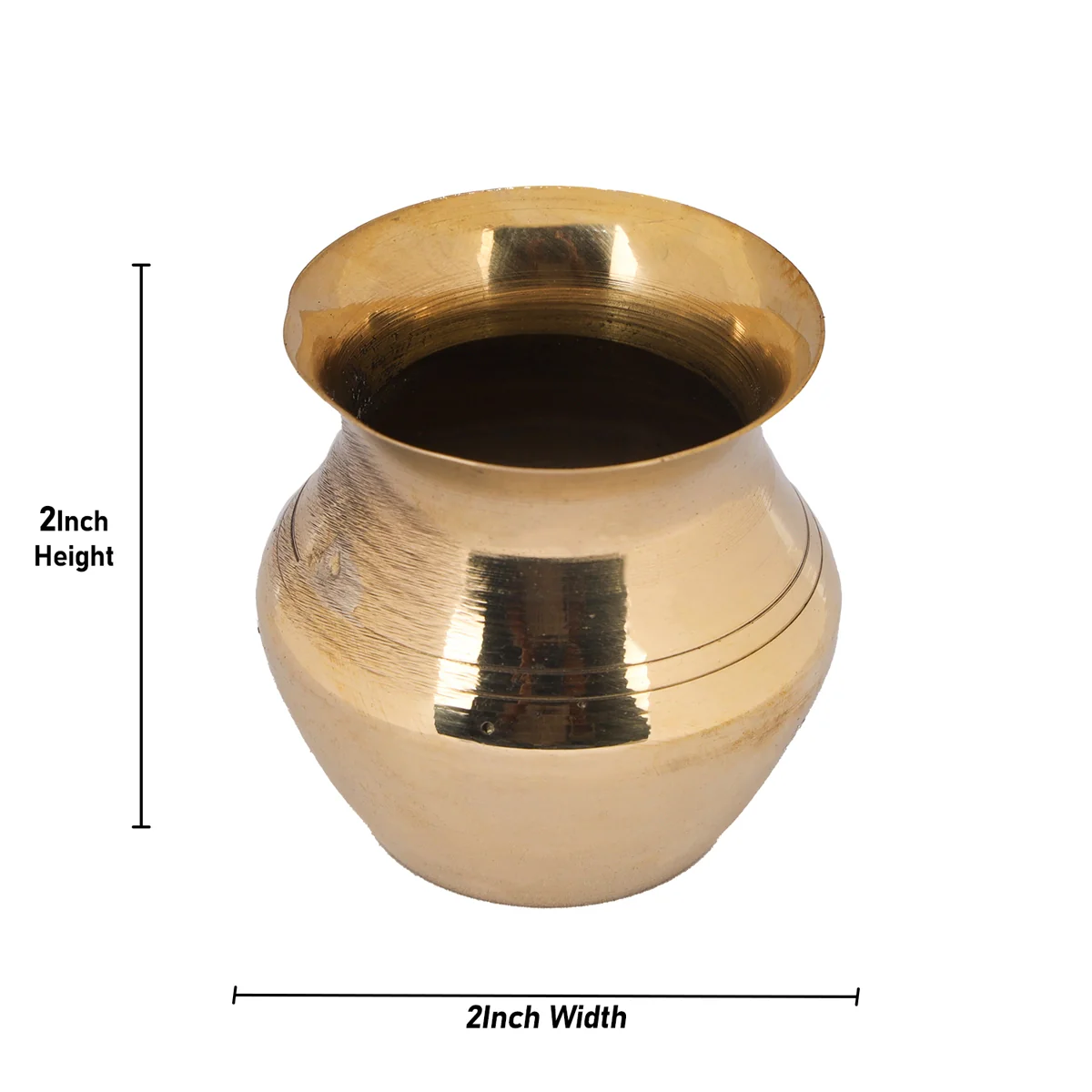 Brass Lota - 2 x 2 Inches | Brass Kalash/ Chombu for Pooja/ 40 Gms Approx - Image 2