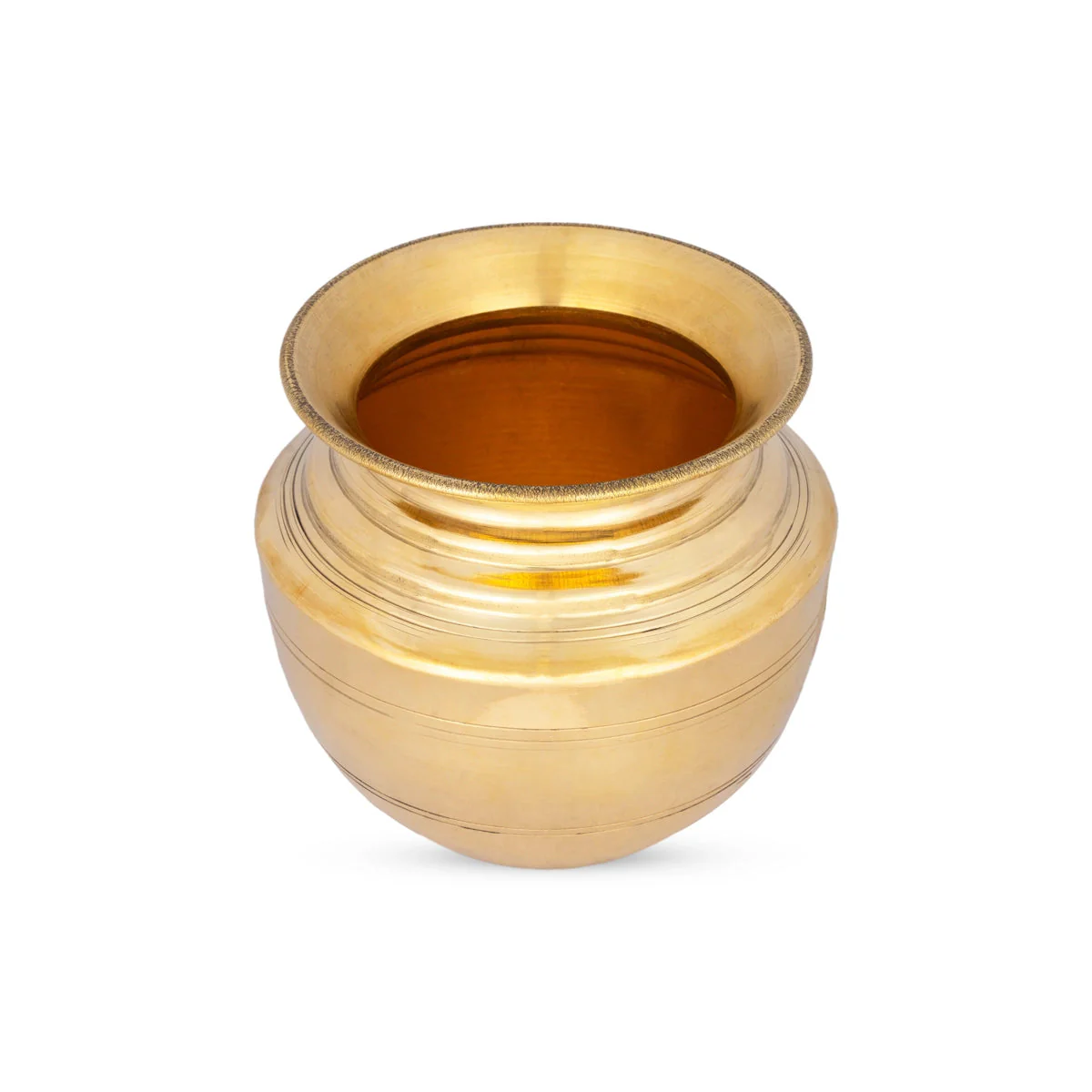 Brass Lota - 5 x 4.25 Inches | Kalash/ Pooja Pot/ Chombu for Puja/ 260 Gms Approx - Image 2