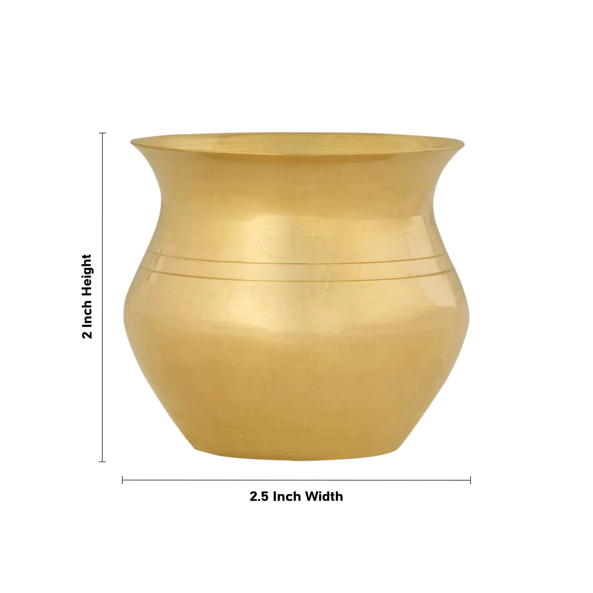 Brass Lota - 2 x 2.5 Inches | Kalash/ Puja Pot/ Chombu for Home/ 60 Gms Approx - Image 4