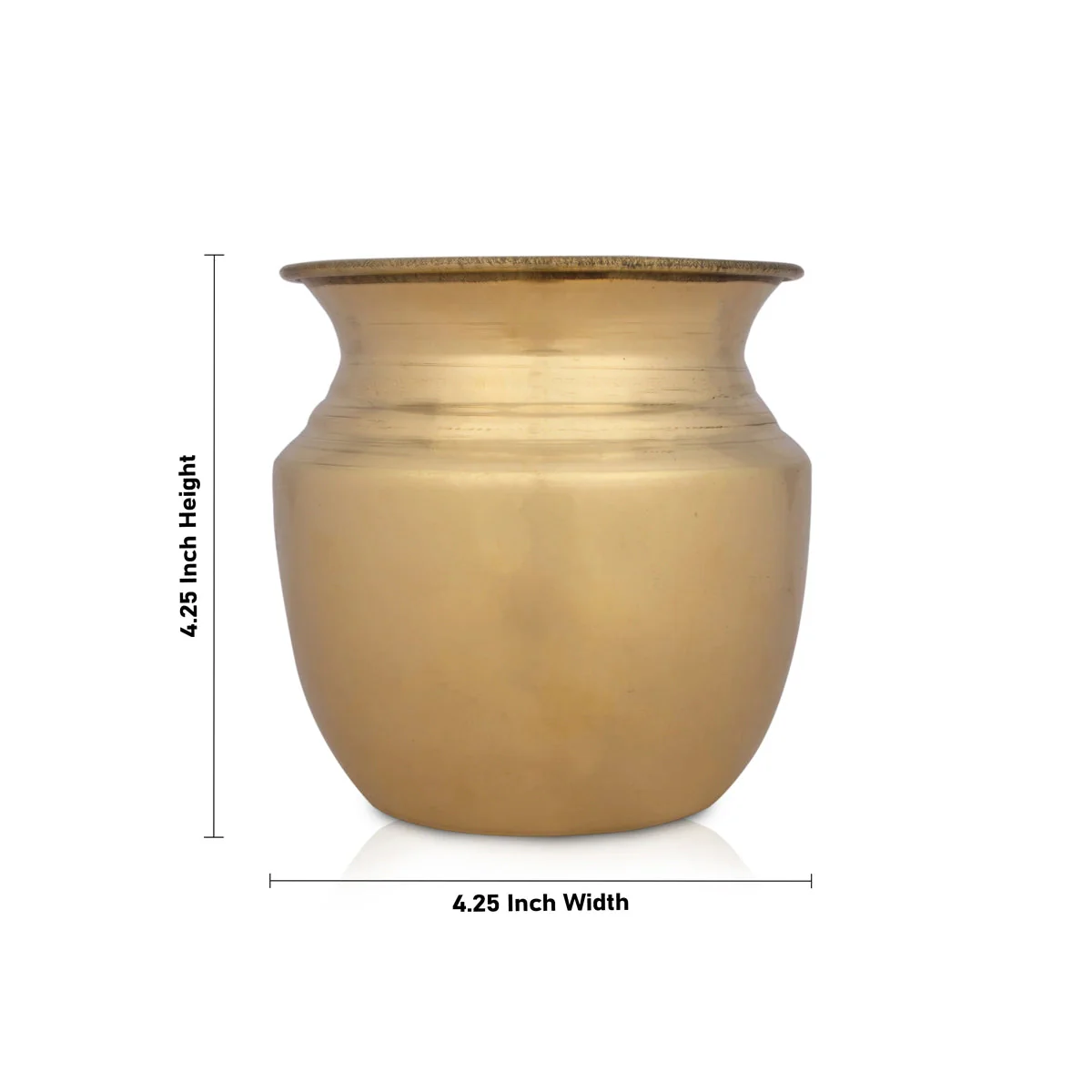 Brass Lota - 4.25 x 4.25 Inches | Brass Kalash/ Chombu for Pooja/ 185 Gms Approx - Image 3