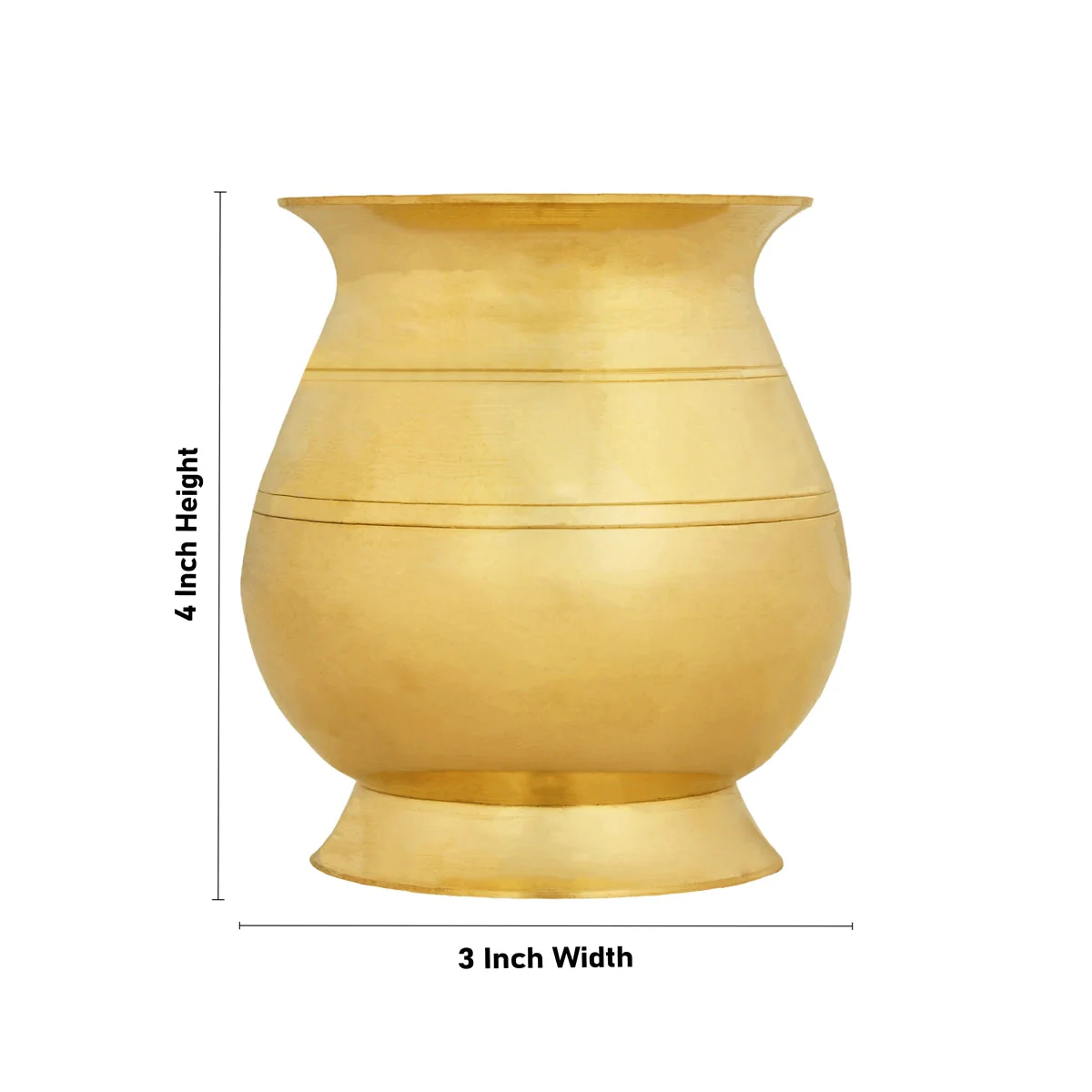 Brass Lota - 4 Inches | Kalash/ Pooja Pot/ Chombu for Home/ 180 Gms Approx - Image 3