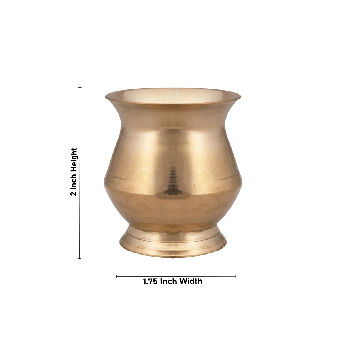 Brass Lota With Base - 2 x 1.75 Inches | Kalash/ Chombu/ Pooja Pot for Pooja - Image 3
