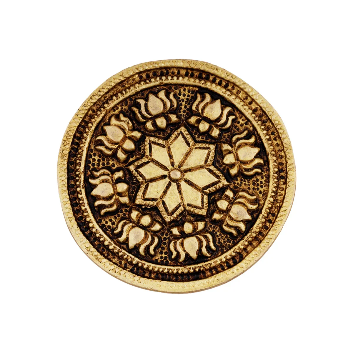 Brass Manai Palagai - 1 x 2.5 Inches | Antique Brass Chowki/ Patla for Pooja/ 275 Gms Approx - Image 3