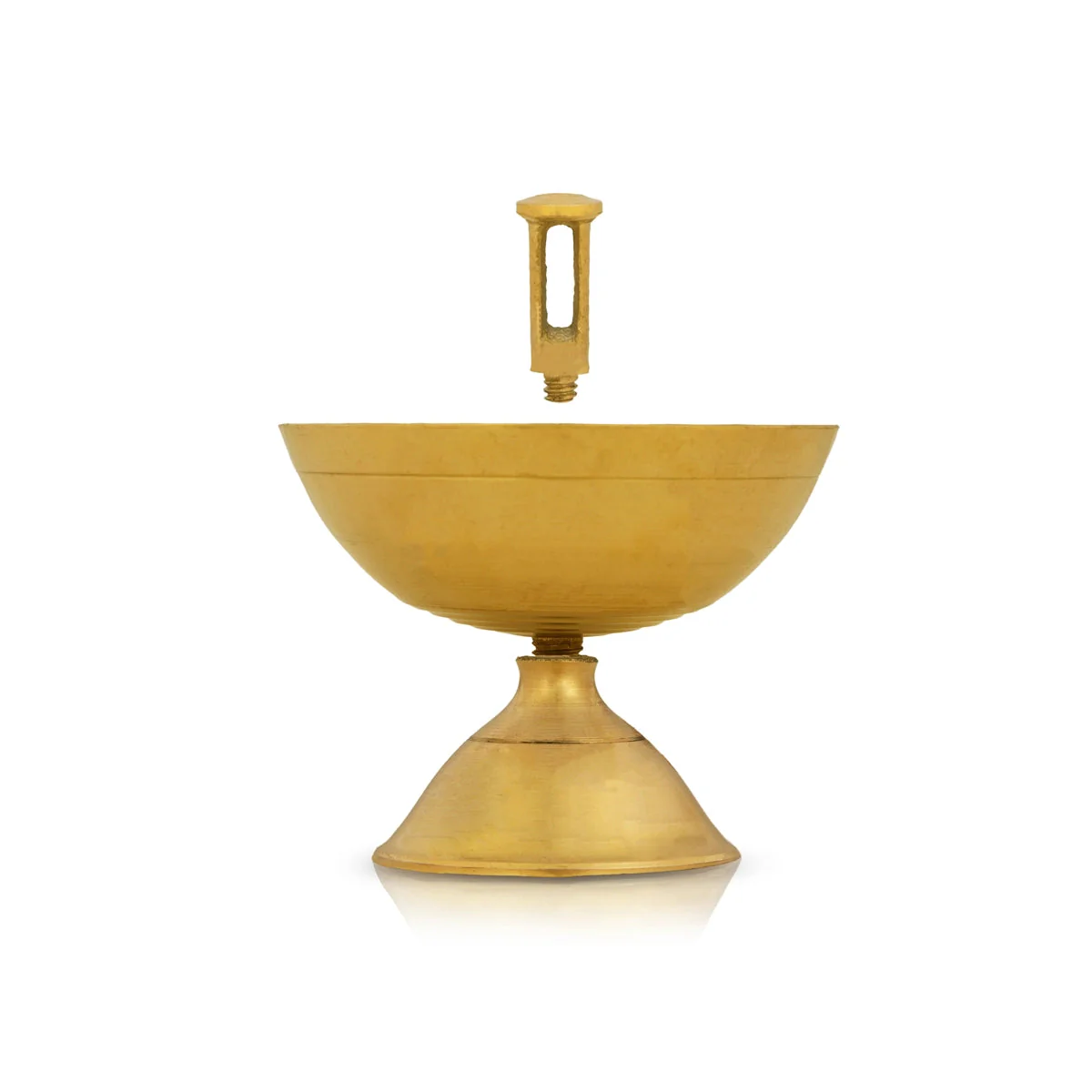 Brass Nanda Deepam - 2 x 3.5 Inches | Brass Lamp/ Brass Vilakku for Pooja/ 100 Gms Approx - Image 3