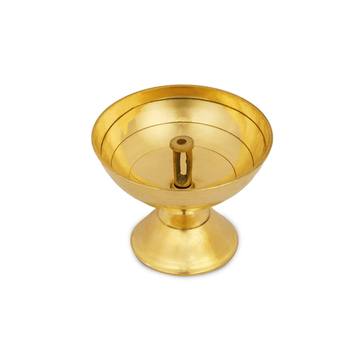 Brass Nanda Deepam - 2 x 3.5 Inches | Brass Lamp/ Brass Vilakku for Pooja/ 100 Gms Approx - Image 4