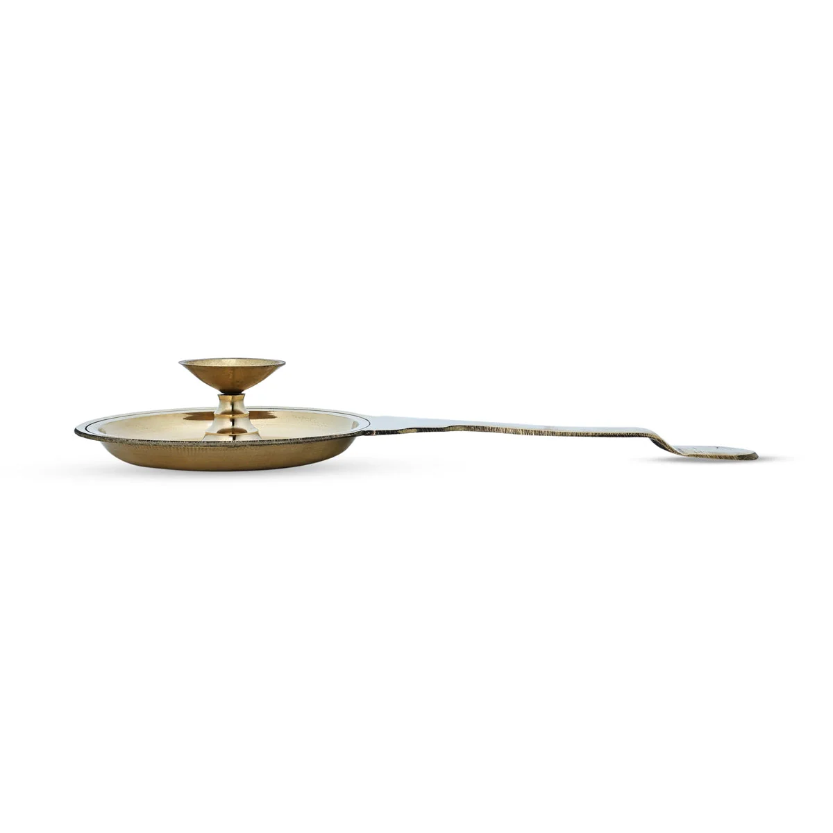 Brass Palghat Aarti - 1.5 x 9.5 Inches | Brass Aarti/ Arti Kapoor for Pooja/ 150 Gms Approx - Image 2