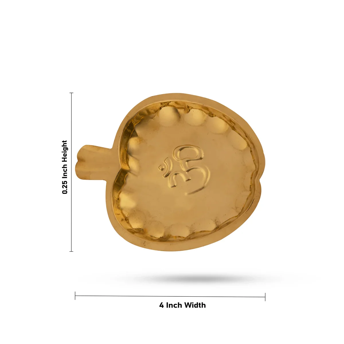Brass Plate - 0.25 x 4 Inches | Thali Plate/ Apple Design Pooja Plate for Home/ 25 Gms Approx - Image 3