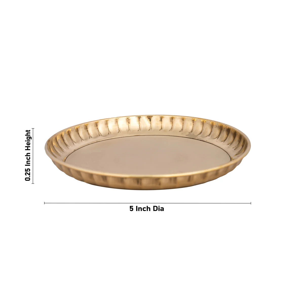 Brass Plate - 0.25 x 5 Inches | Small Plate/ Pooja Thali Plate/ Pooja Plate for Home - Image 4