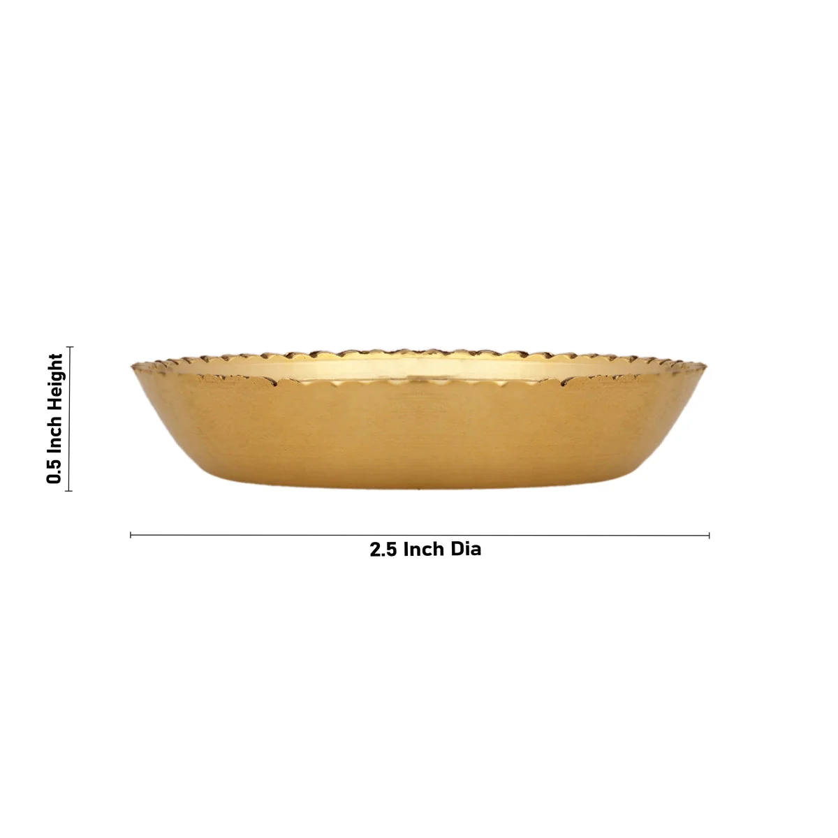 Brass Plate - 0.5 x 2.5 Inches | Engraved Flower Design Pooja Plate/ Thali Plate for Home - Image 2