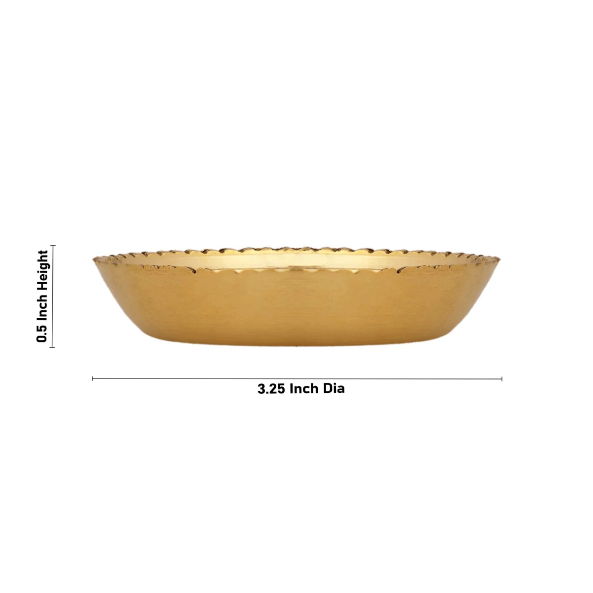 Brass Plate - 0.5 x 3.25 Inches | Engraved Flower Design Pooja Plate/ Thali Plate for Home - Image 2