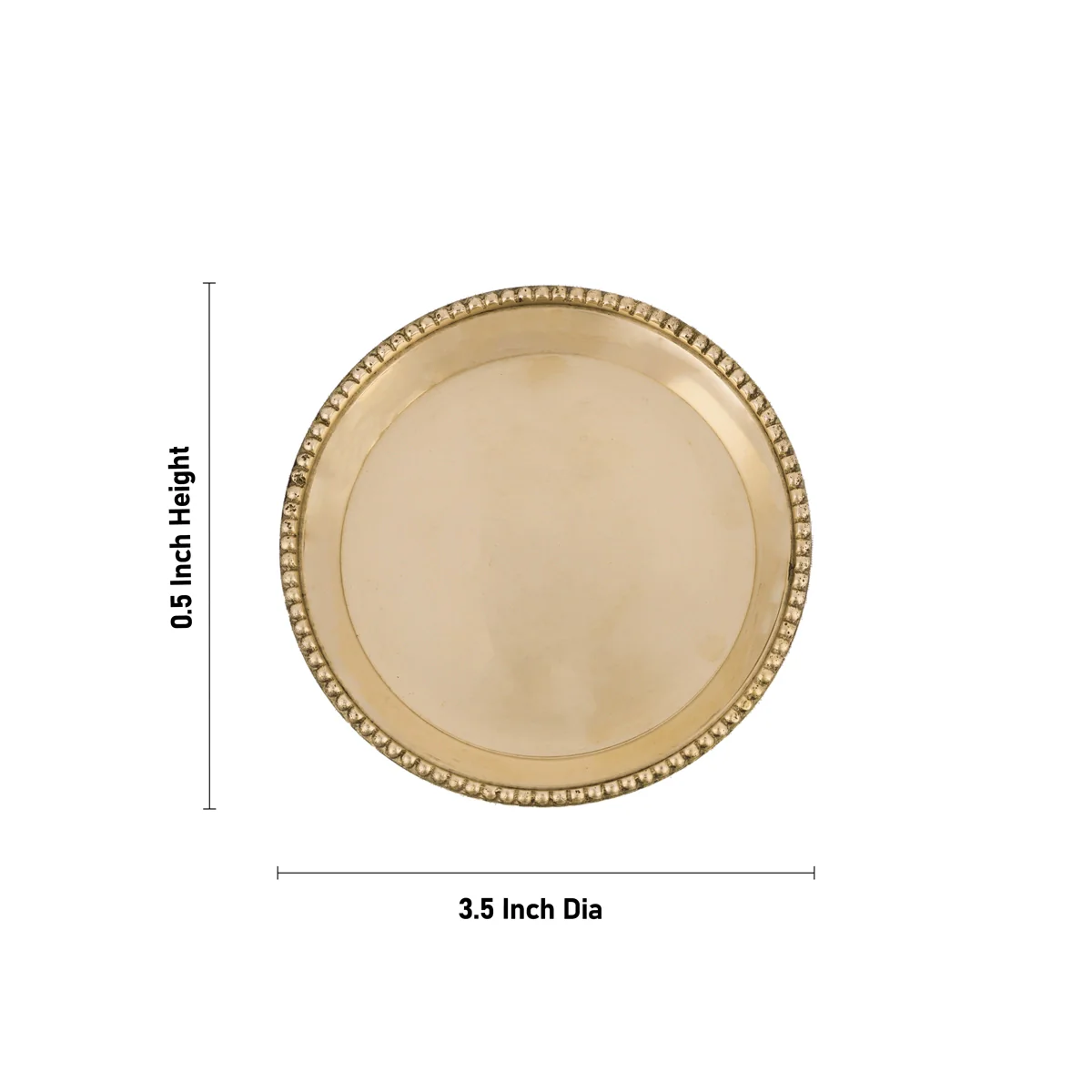 Brass Plate - 0.5 x 3.5 Inches | Thali Plate/ Pooja Plate for Home - Image 2