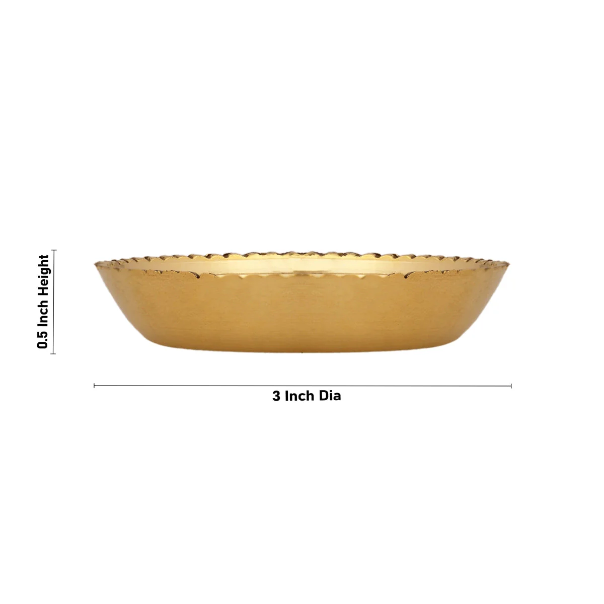 Brass Plate - 0.5 x 3 Inches | Engraved Flower Design Pooja Plate/ Thali Plate for Home - Image 2