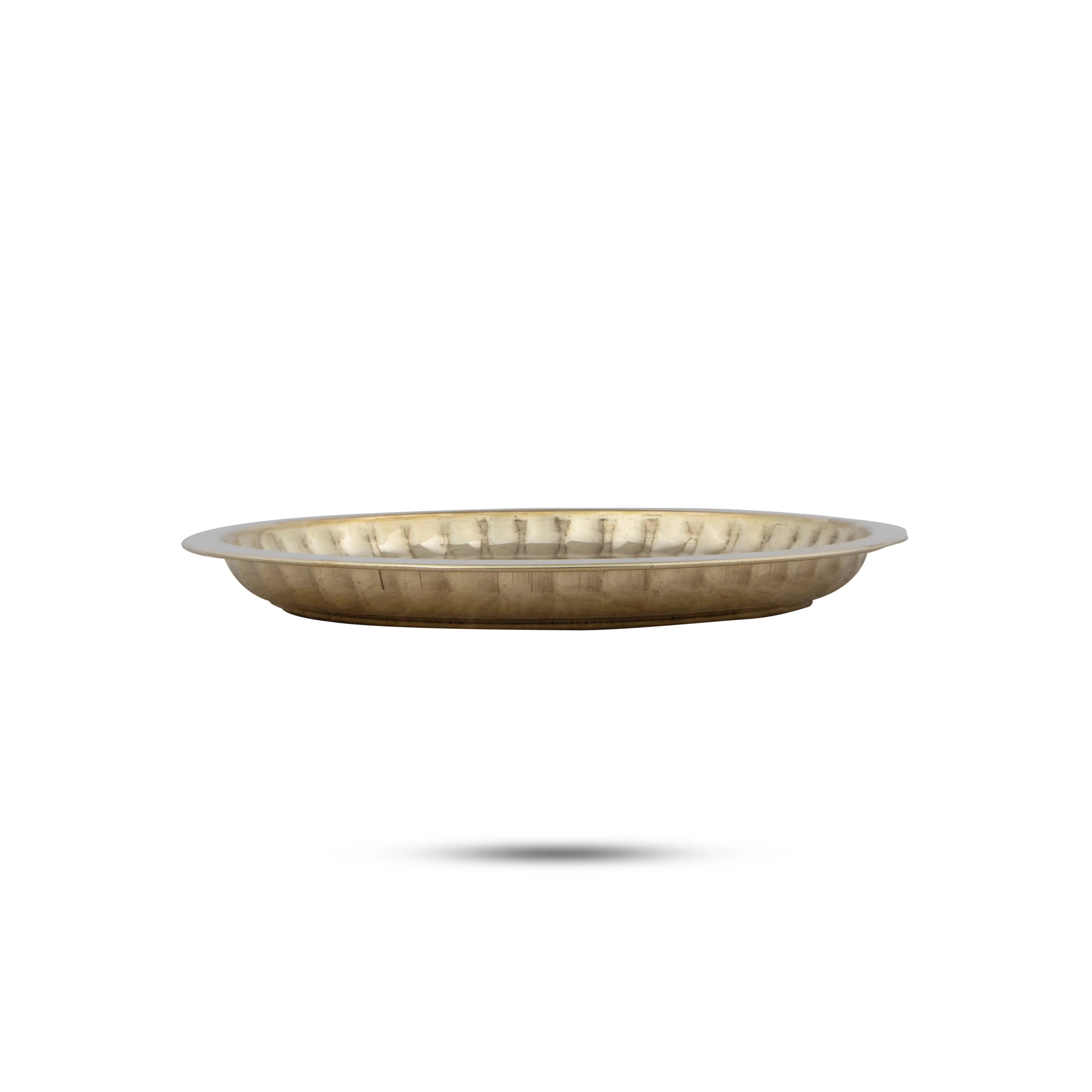 Brass Plate - 0.5 x 5.5 Inches | Small Plate/ Pooja Thali Plate/ Sargam Design Pooja Plate for Home - Image 3