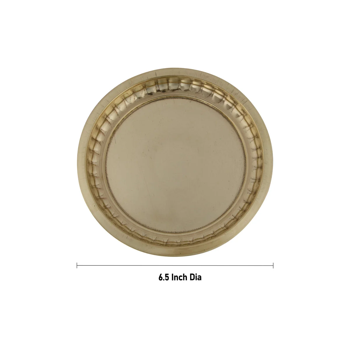 Brass Plate - 0.5 x 6.5 Inches | Small Plate/ Pooja Thali Plate/ Sargam Design Pooja Plate for Home - Image 4