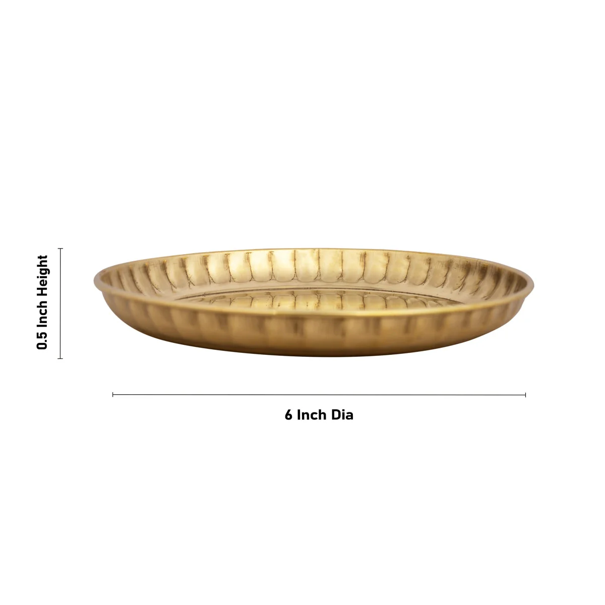 Brass Plate - 0.5 x 6 Inches | Small Plate/ Pooja Thali Plate/ Pooja Plate for Home - Image 3
