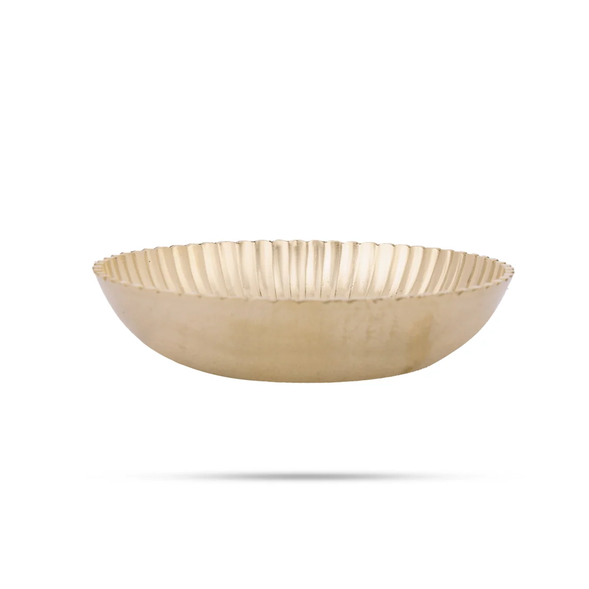 Brass Plate - 0.75 x 4.5 Inches | Engraved Flower Design Pooja Plate/ Plate Thali for Home - Image 4