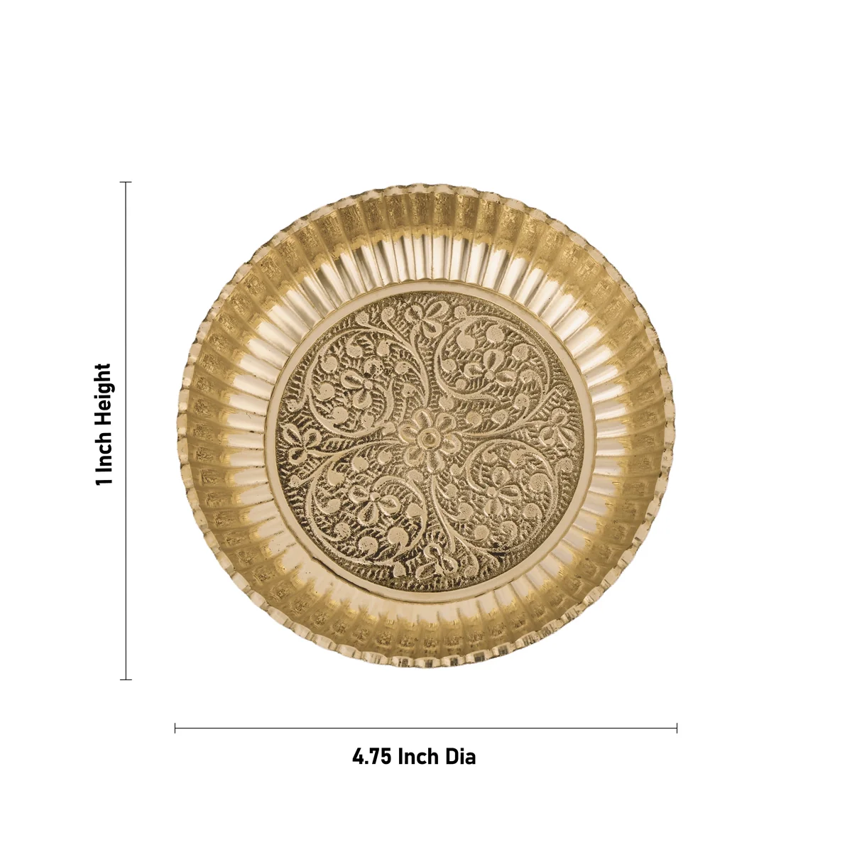 Brass Plate - 1 x 4.75 Inches | Thali Plate/ Pooja Plate for Home - Image 3