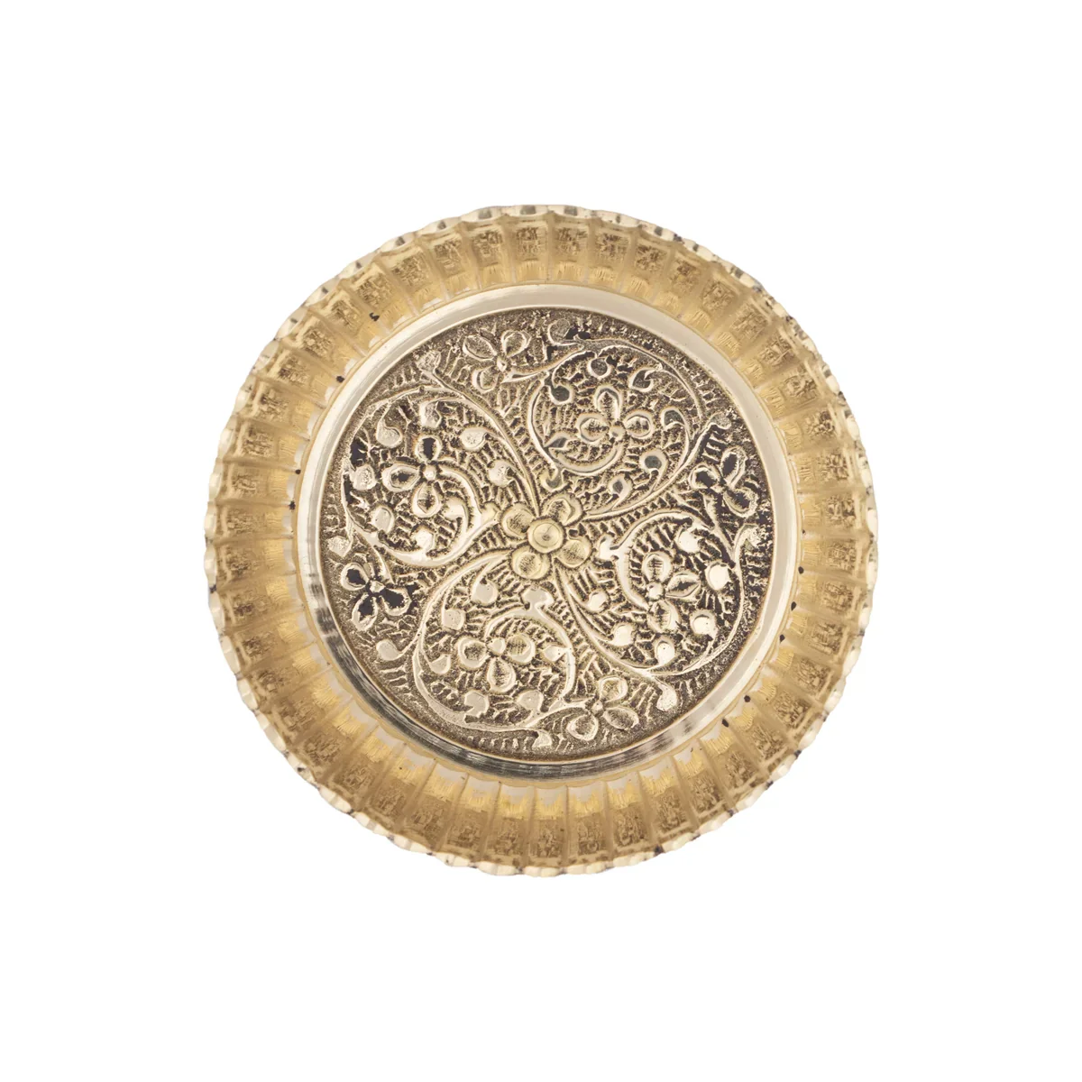 Brass Plate - 1 x 4 Inches | Pheldar Design Thali Plate/ Pooja Plate for Home/ 95 Gms Approx - Image 3
