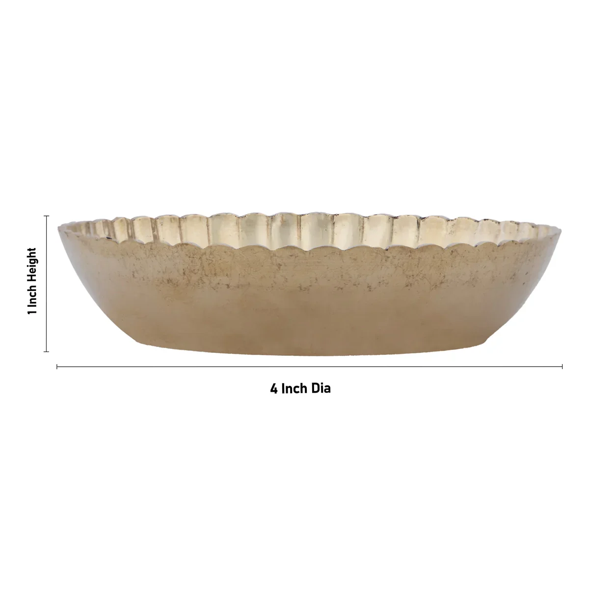 Brass Plate - 1 x 4 Inches | Pheldar Design Thali Plate/ Pooja Plate for Home/ 95 Gms Approx - Image 4