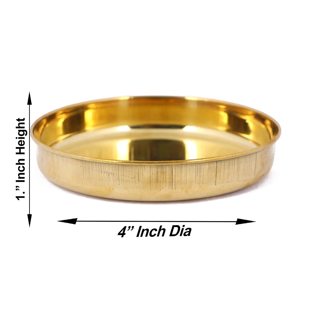 Brass Plate - 1 x 4 Inches | Small Plate/ Pooja Thali Plate/ Pooja Plate for Home - Image 3