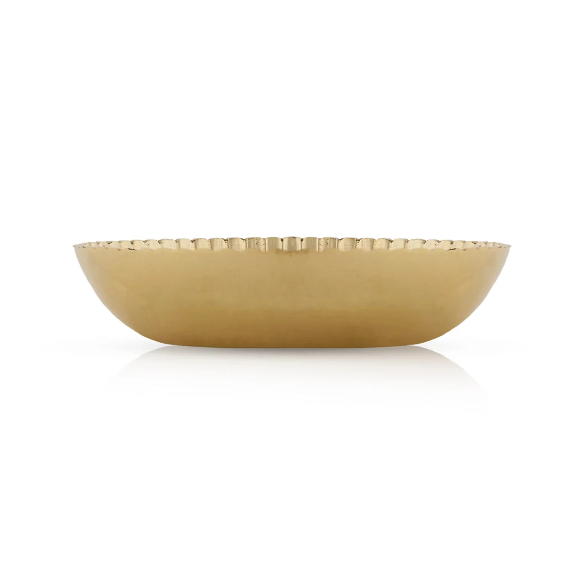 Brass Plate - 1 x 5.5 Inches | Engraved Flower Design Pooja Plate/ Thali Plate for Home