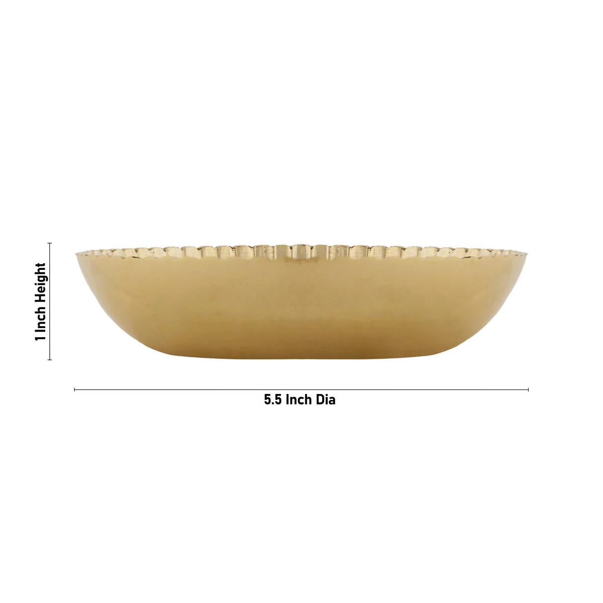 Brass Plate - 1 x 5.5 Inches | Engraved Flower Design Pooja Plate/ Thali Plate for Home - Image 3