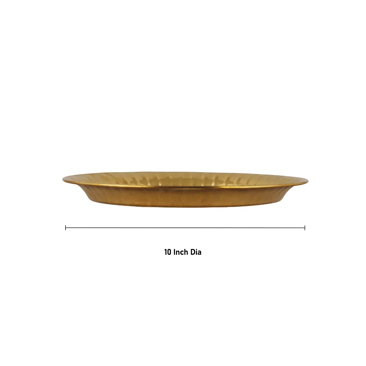 Brass Plate - 10 Inches | Pooja Plate/ Nagas Beading Design Thali Plate for Home/ 260 Gms Approx - Image 4