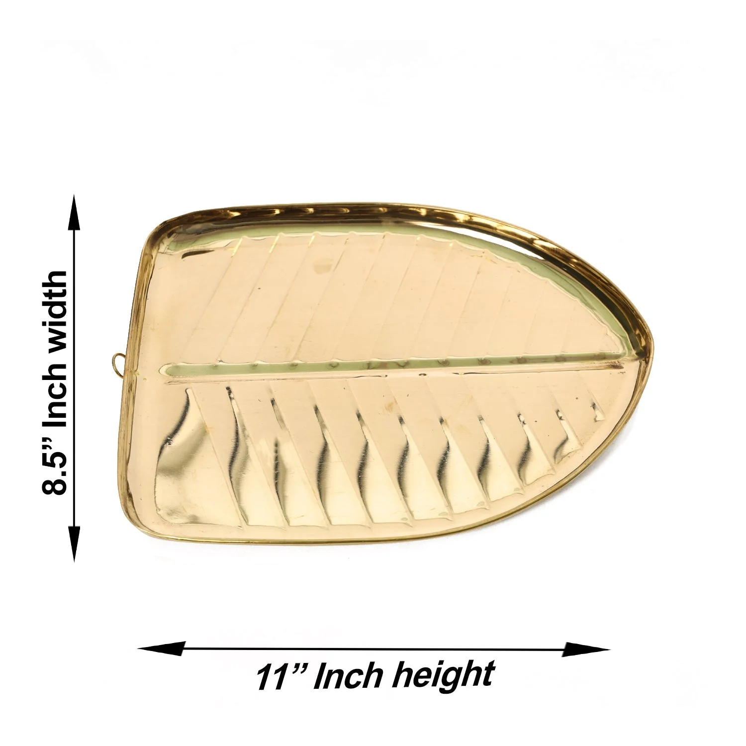Brass Plate - 11 x 8.5 Inches | Brass Metal Plate/ Banana Leaf Plate/ Thali Plate for Home - Image 2