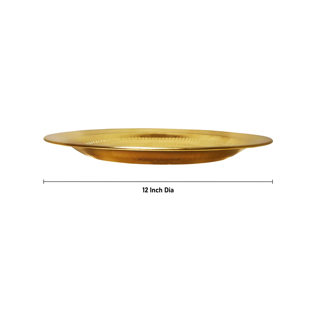Brass Plate - 12 Inches | Pottu Prath/ Thali Plate for Pooja/ 360 Gms Approx - Image 3