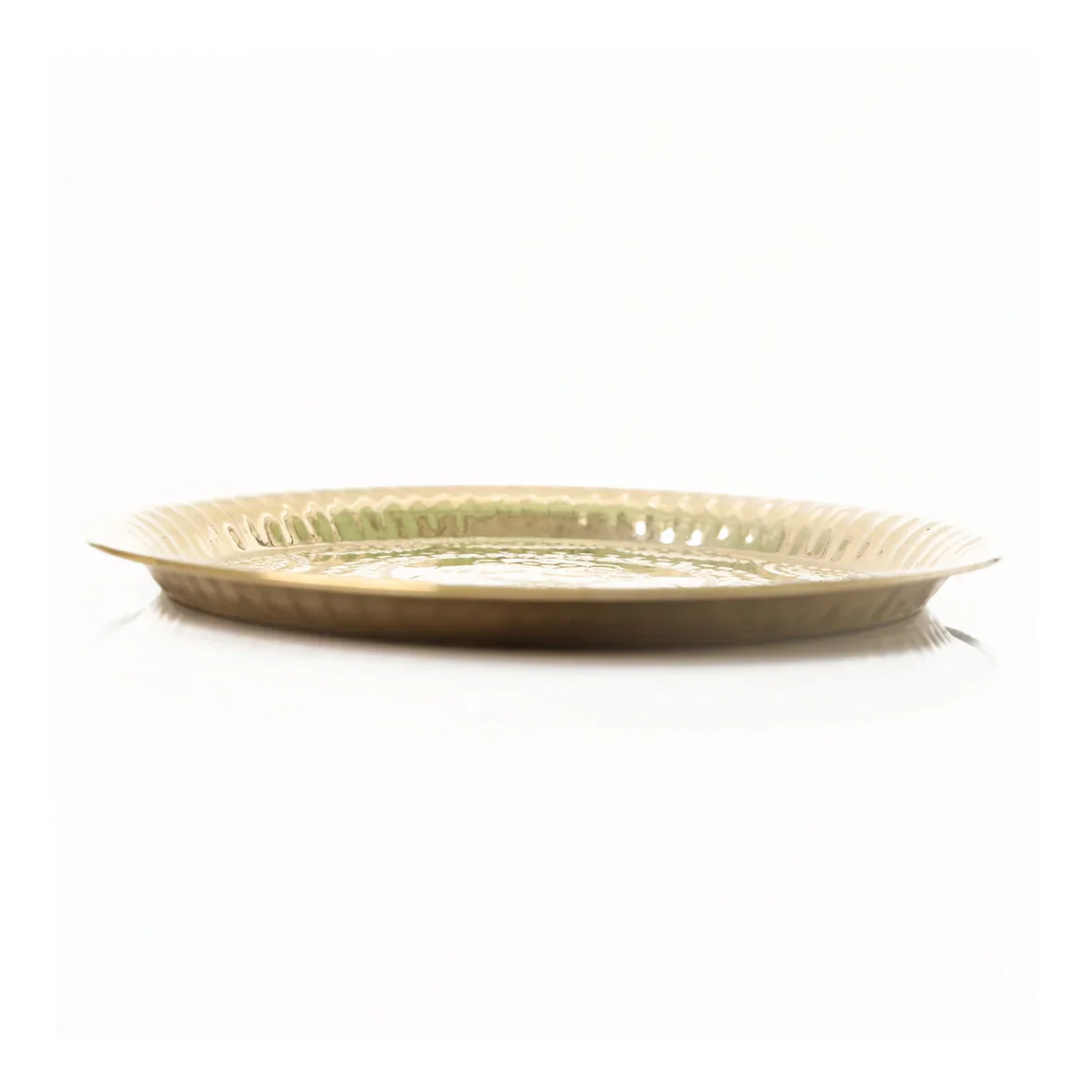 Brass Plate - 12 Inches | Nagas Beading Thali Plate/ Pooja Plate for Home/ 370 Gms Approx - Image 2