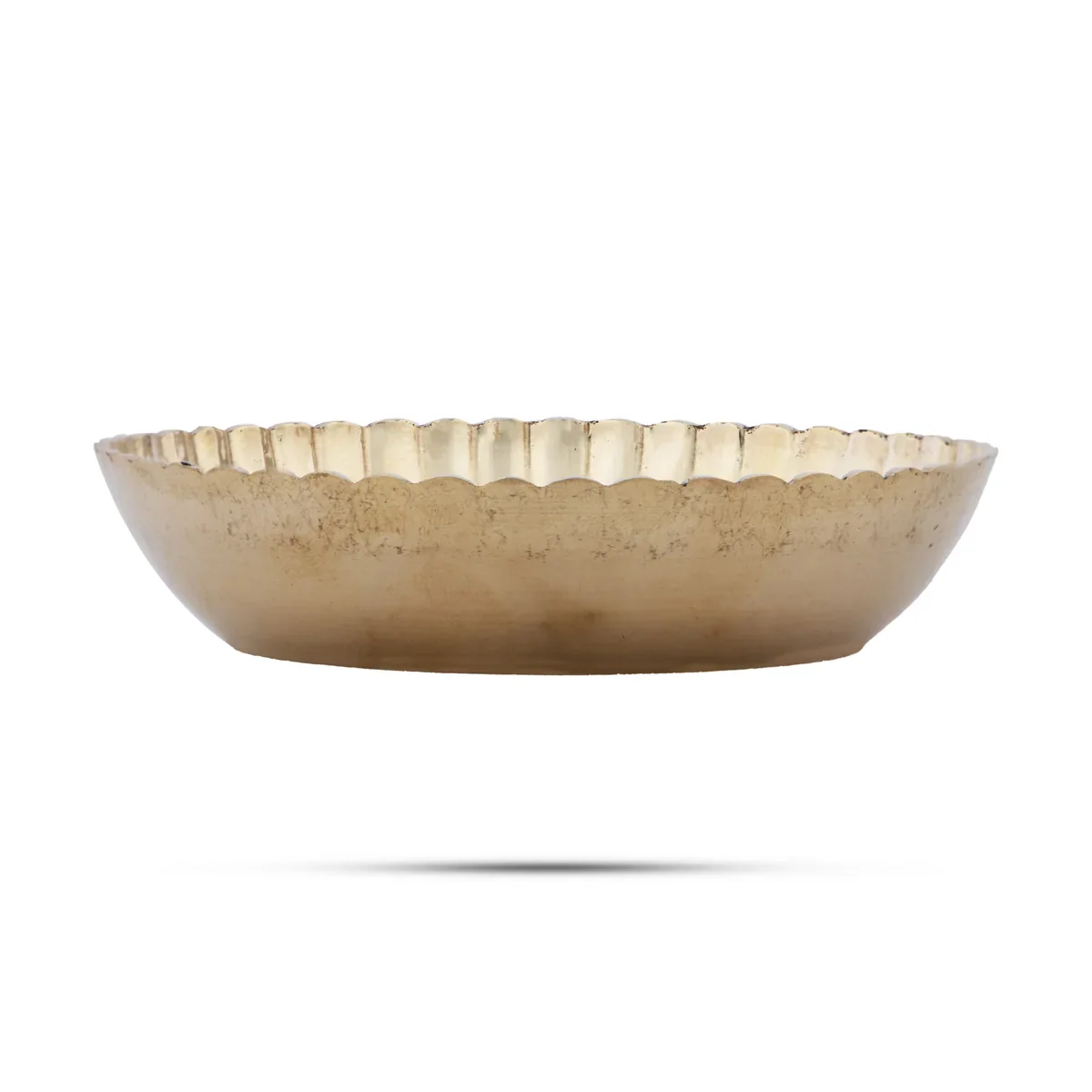 Brass Plate - 3.5 Inches | Pheldar Design Brass Tray/ Pooja Plate for Home/ 75 Gms Approx