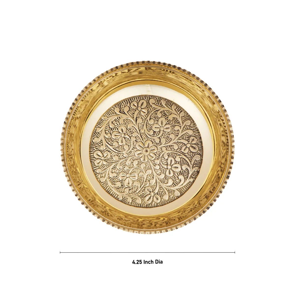 Brass Plate - 4.25 Inches | Thali Plate/ Pooja Plate for Home/ 140 Gms Approx - Image 3