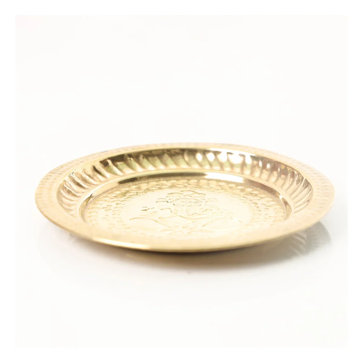 Brass Plate - 5 Inches | Beading Design Thali Plate for Pooja/ 25 Gms Approx - Image 2