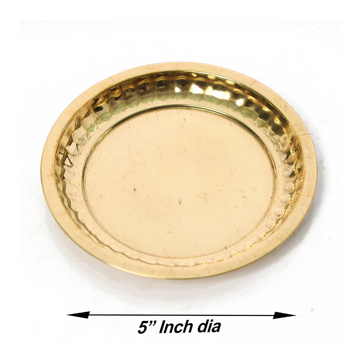 Brass Plate - 5 Inches | Sargam Design Thali Plate/ Thali Pooja for Home/ 40 Gms Approx