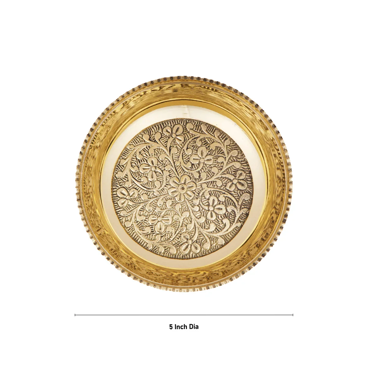 Brass Plate - 5 Inches | Thali Plate/ Pooja Plate for Home/ 195 Gms Approx - Image 3