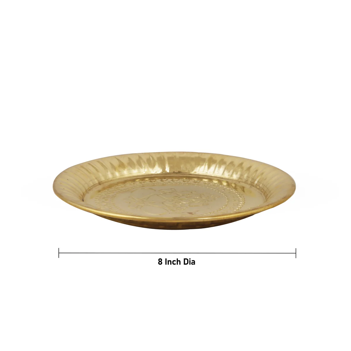 Brass Plate - 8 Inches | Nagas Beading Thali Plate/ Pooja Plate for Home/ 160 Gms Approx - Image 3