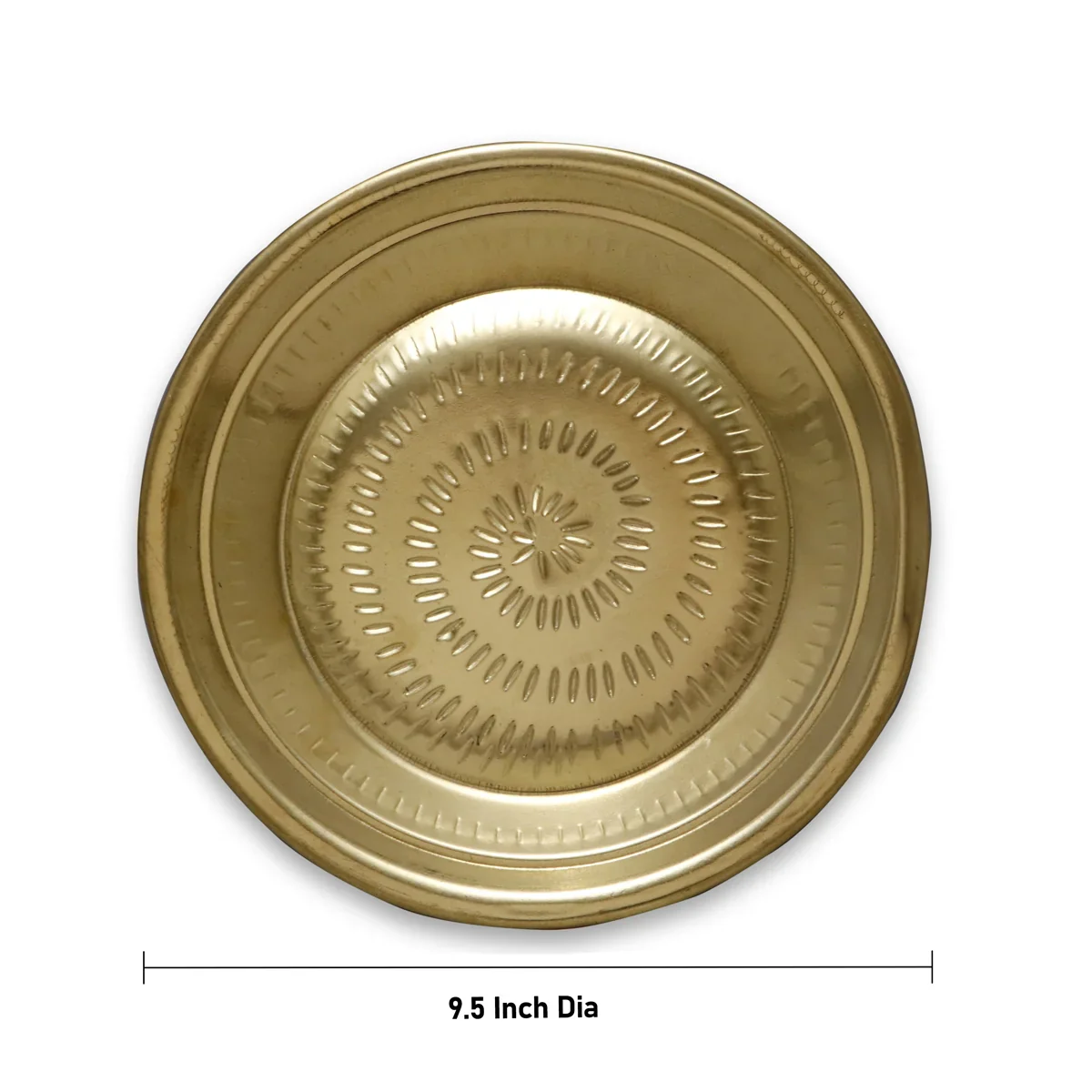 Brass Plate - 9 Inches | Pottu Prath/ Thali Plate for Pooja/ 170 Gms Approx - Image 4