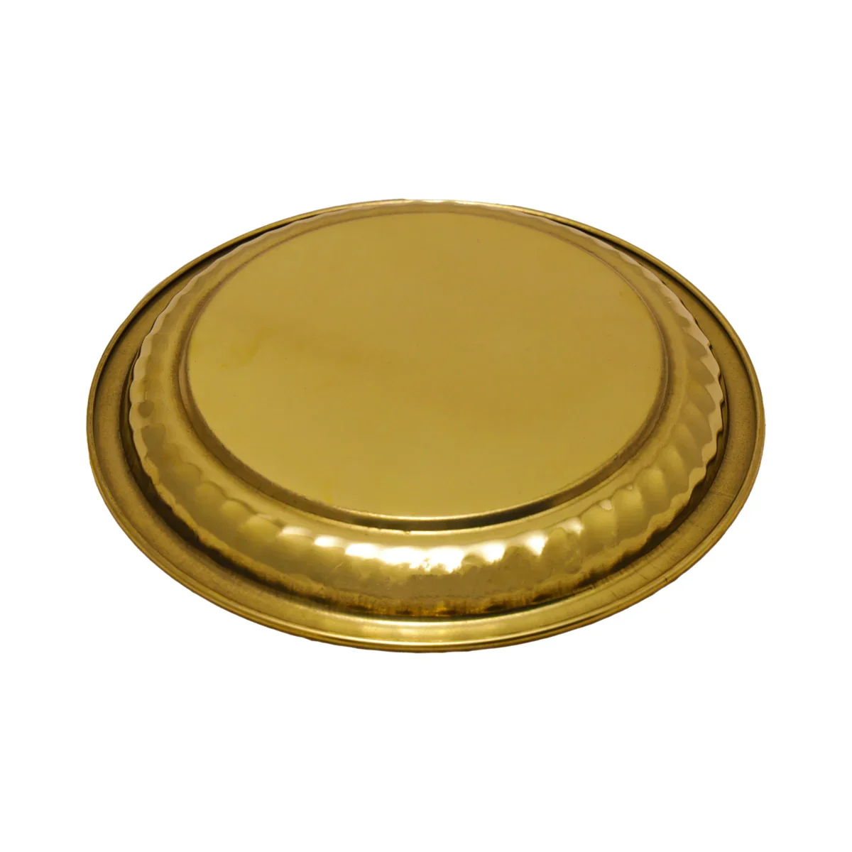 Brass Plate - 8 Inches | Thali Plate/ Ring Design Pooja Plate for Home/ 160 Gms Approx - Image 2