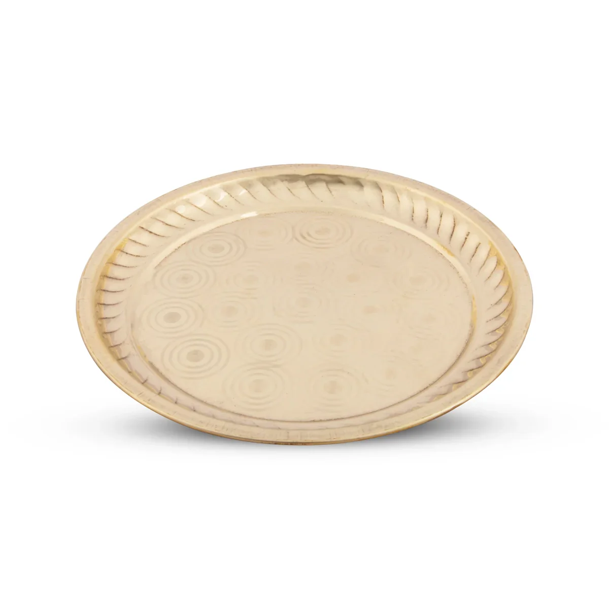 Brass Plate - 1 x 9 Inches | Thali Plate/ Ring Design Pooja Plate for Home/ 280 Gms Approx - Image 2