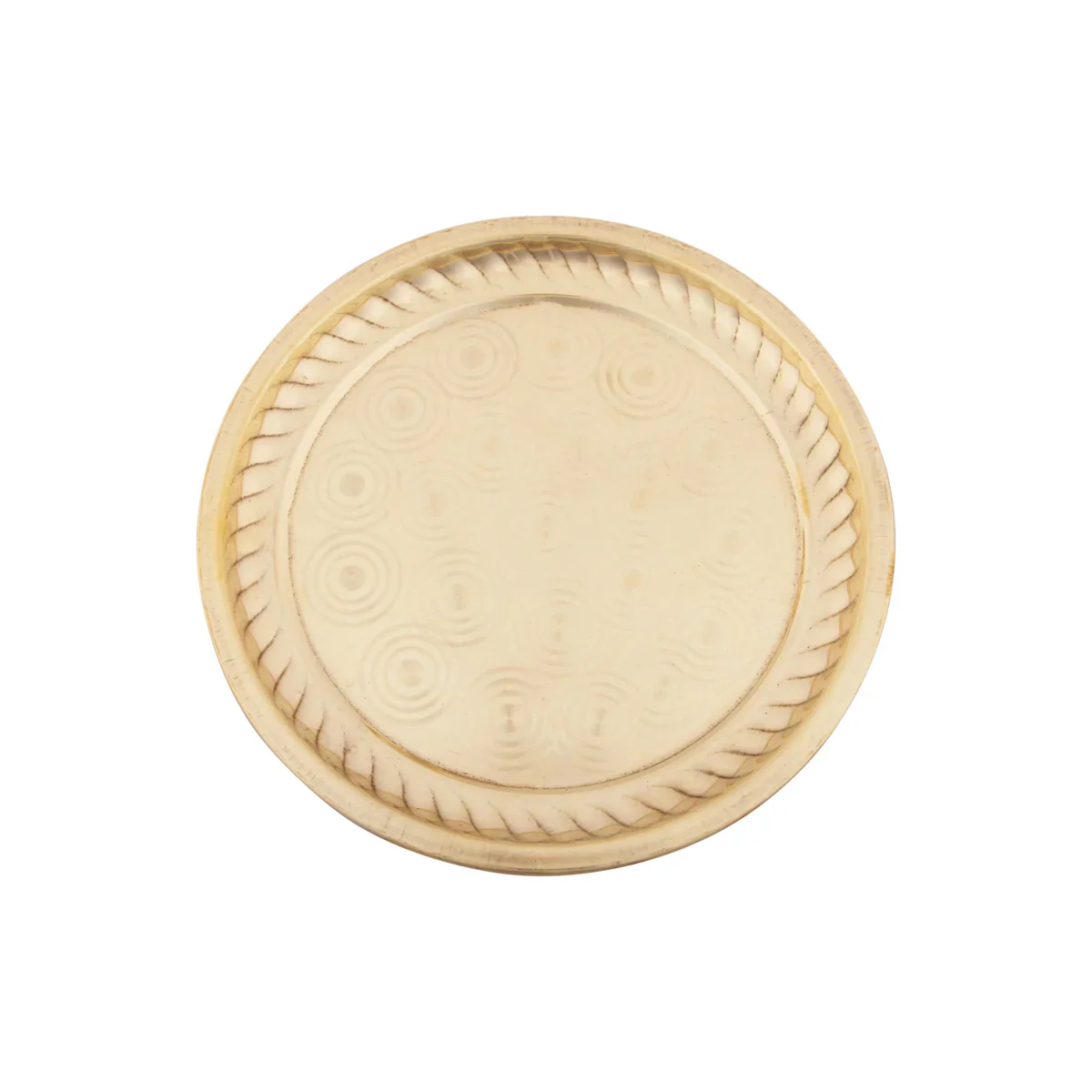Brass Plate - 1 x 9 Inches | Thali Plate/ Ring Design Pooja Plate for Home/ 280 Gms Approx - Image 3