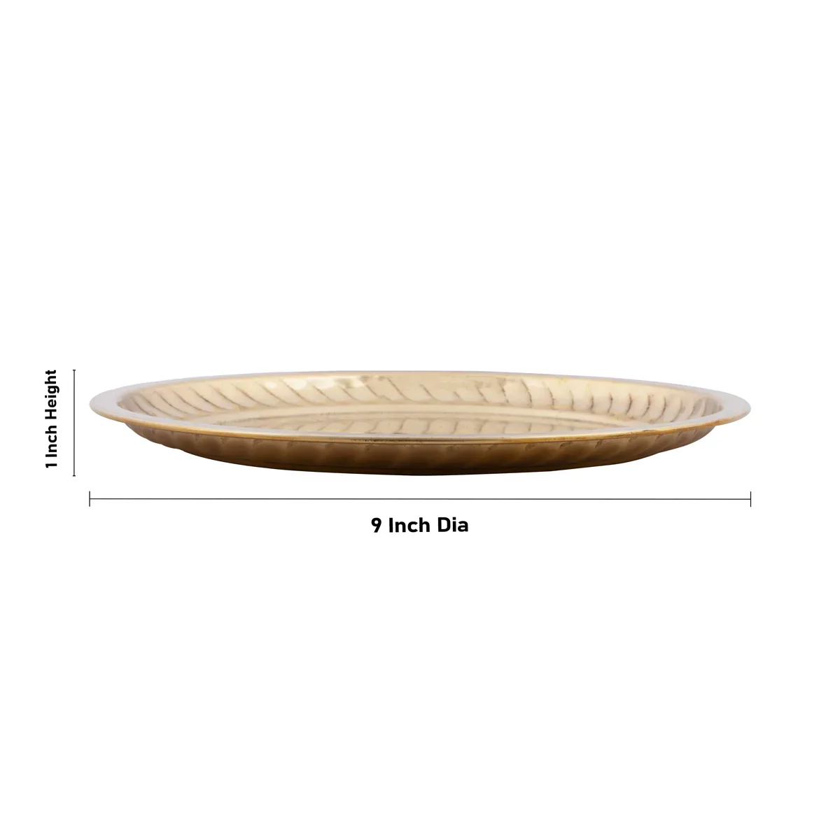 Brass Plate - 1 x 9 Inches | Thali Plate/ Ring Design Pooja Plate for Home/ 280 Gms Approx - Image 4