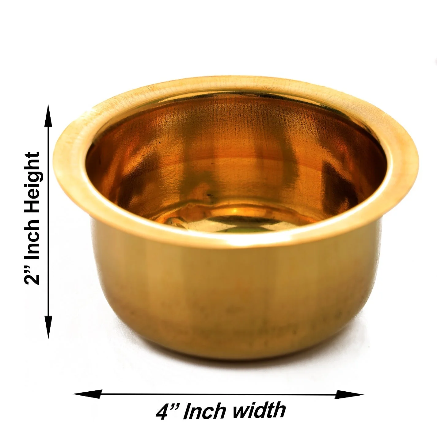Brass Bowl - 2 x 4 Inches | Brass Cup/ Brass Vessel/ Pooja Cup for Home - Image 3