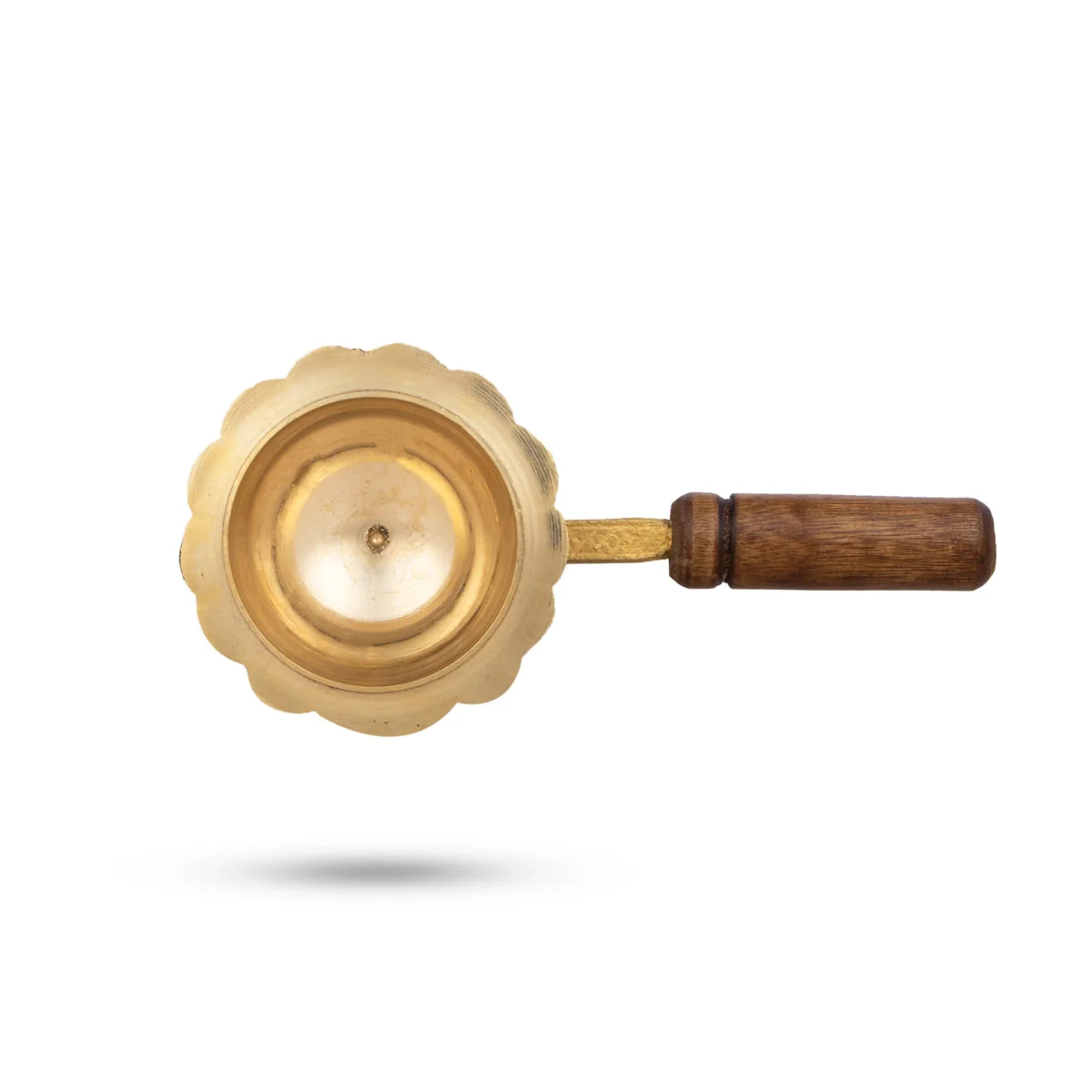 Brass Sambrani Burner - 2 x 5 Inches | Dhoopkal with Wooden Handle/ Dhoop Dhani for Pooja/ 60 Gms Approx - Image 3