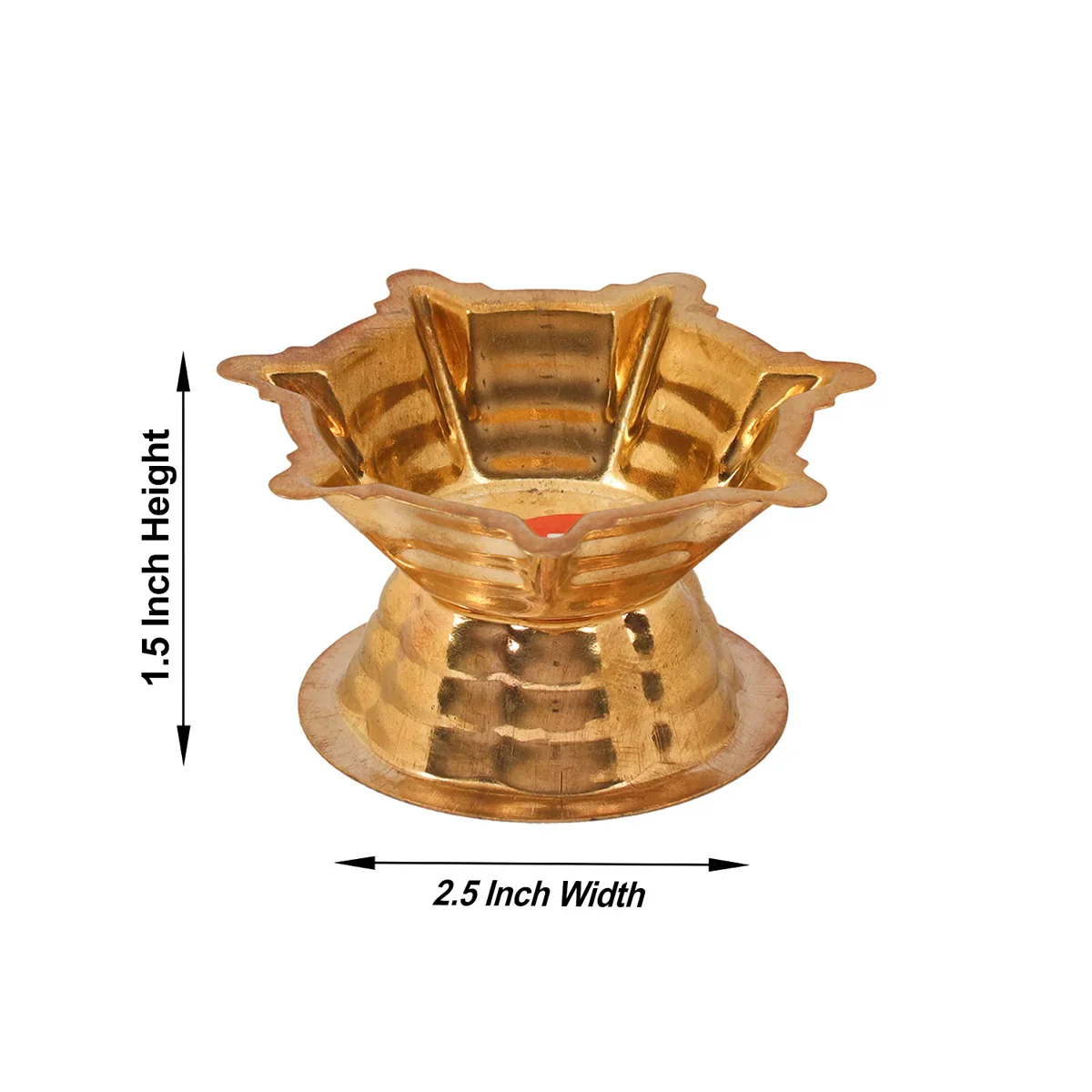 Brass Seven Star Deep - 1.5 x 2.5 Inches | Brass Lamp/ 7 Star Diya/ Vilakku for Pooja/ 30 Gms Approx - Image 2